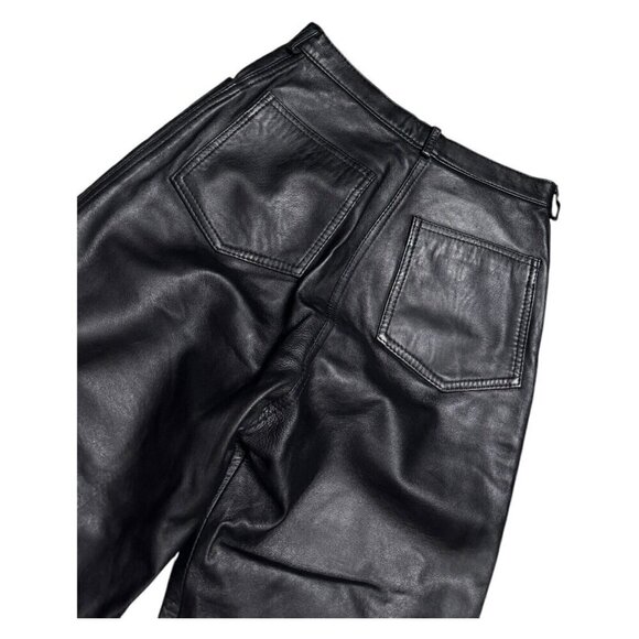 Vintage 90s GENUINE LEATHER DiCapra Designer Biker Glam Pants Womens XS - Picture 3 of 5